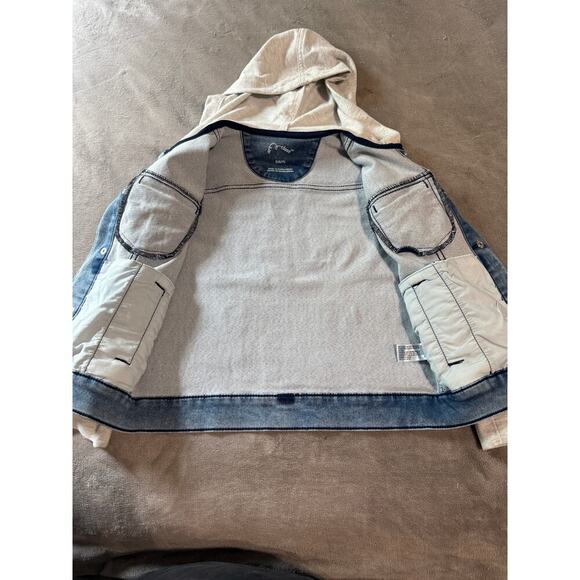 NWT art class Size Small 6/7 Boy Kid Unisex Snap Button Hood Denim Jacket Light - Picture 6 of 10